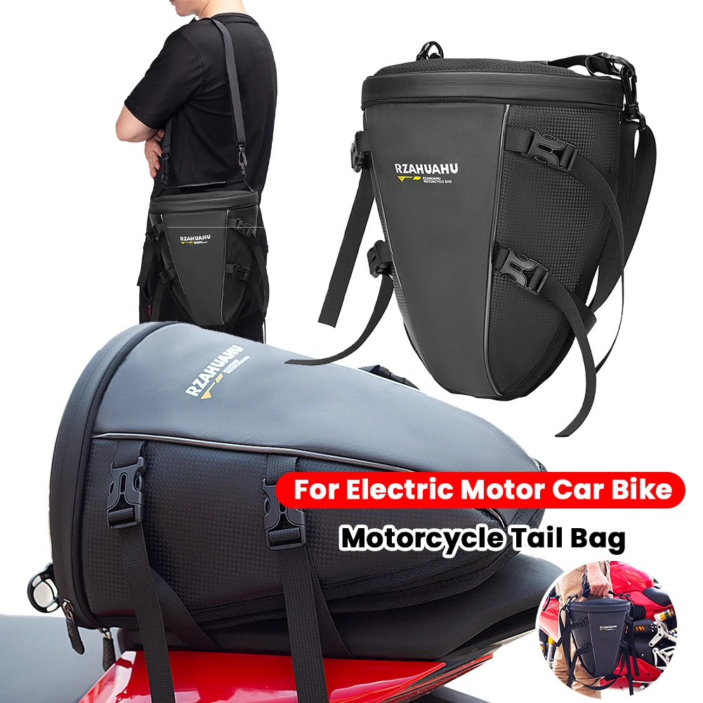 

Водонепроницаемая сумка на заднее сиденье мотоцикла, большая вместительная износостойкая сумка через плечо, мотоциклетная хвостовая сумка для электромотора, автомобиля, велосипеда