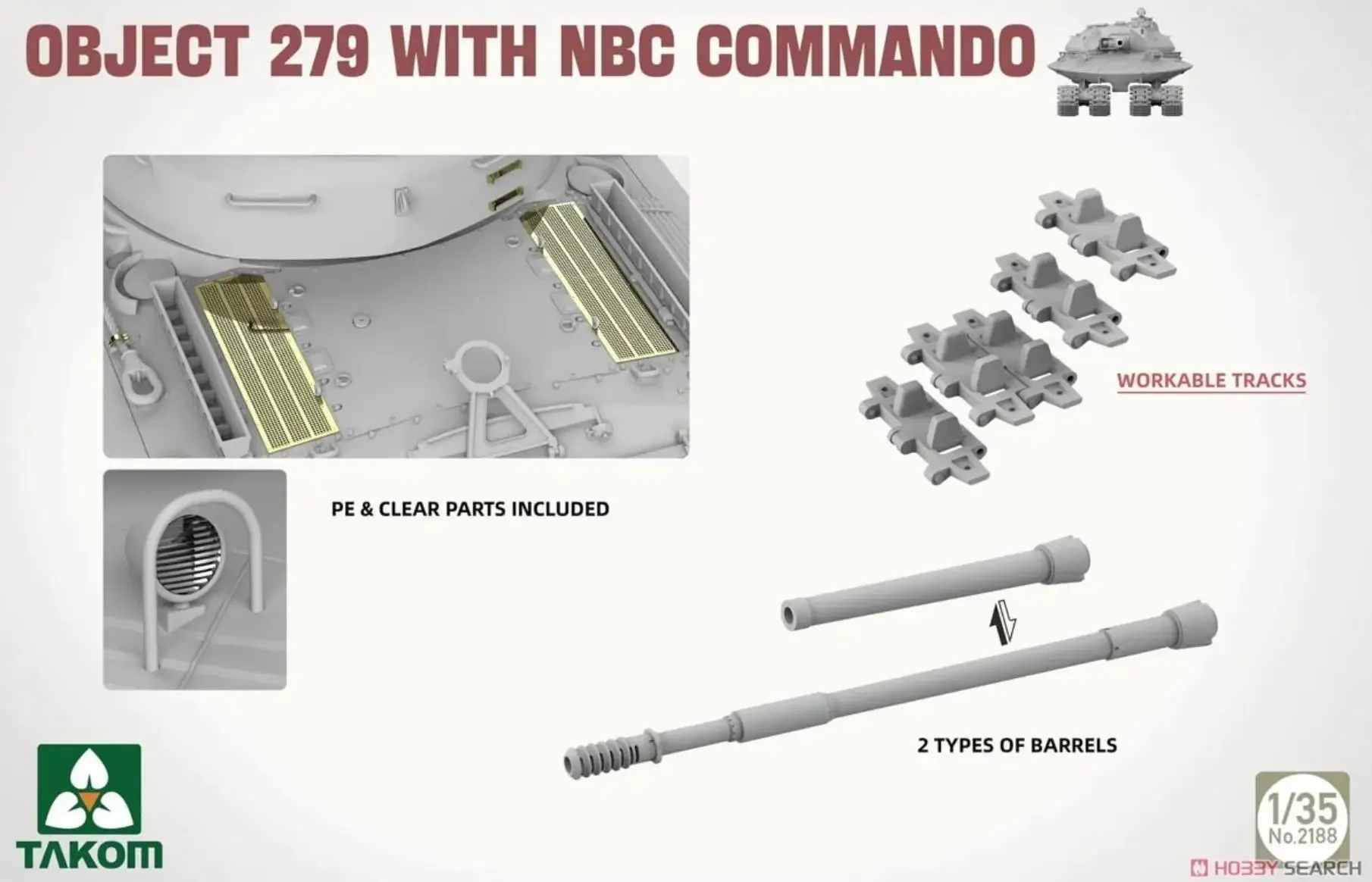 TAKOM 2188 1/35 Object 279 w/NBC Commando Plastic Model Kit