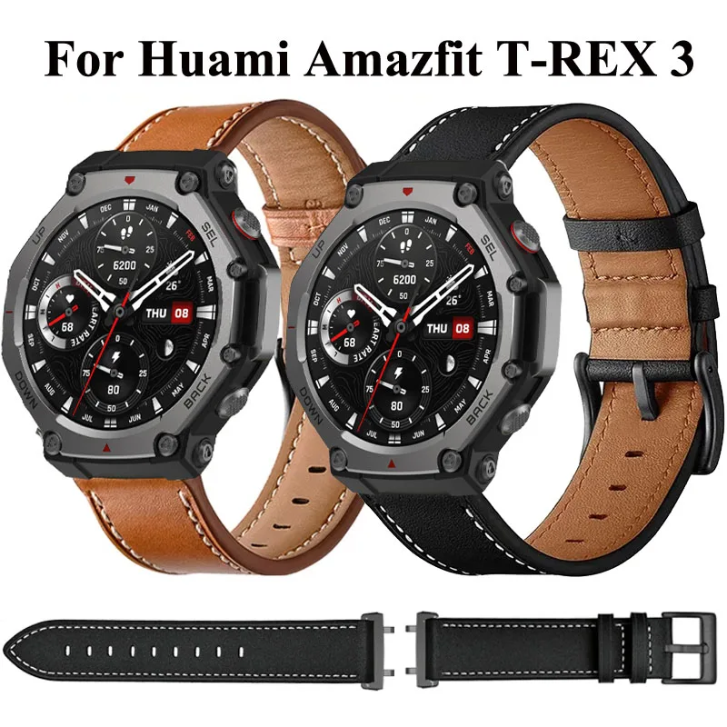 Leder Armband Armband Für Amazfit T-rex 3 Atmungsaktive Armband Schleife Für amazfit t rex 3 Armband Correa band Zubehör