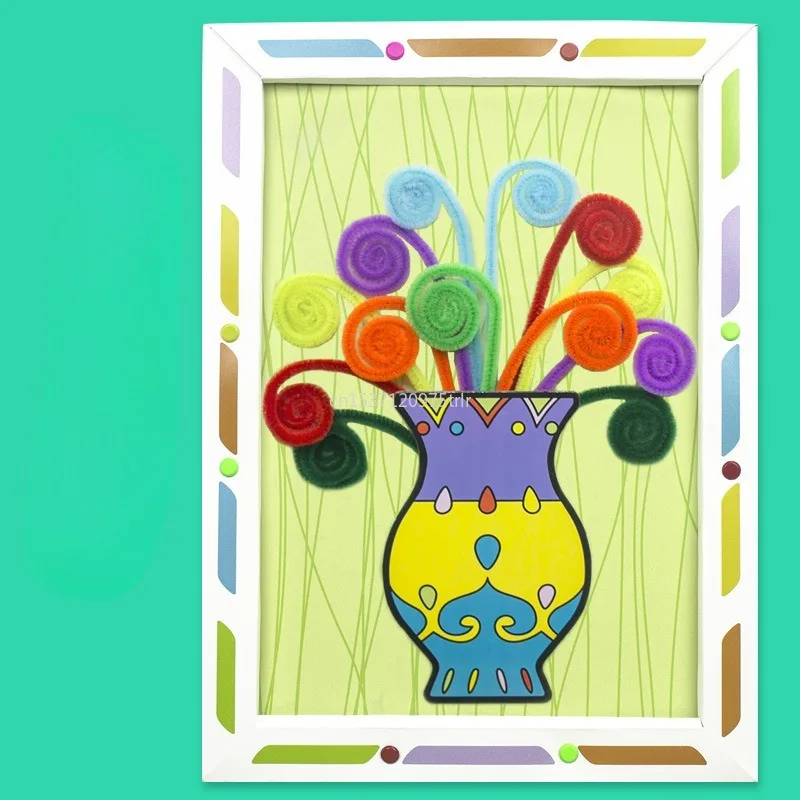 Kids DIY Button Stickers Drawing Toys Handmade School Art Class Painting Drawing Craft Toys Children Handmade Girls Toys