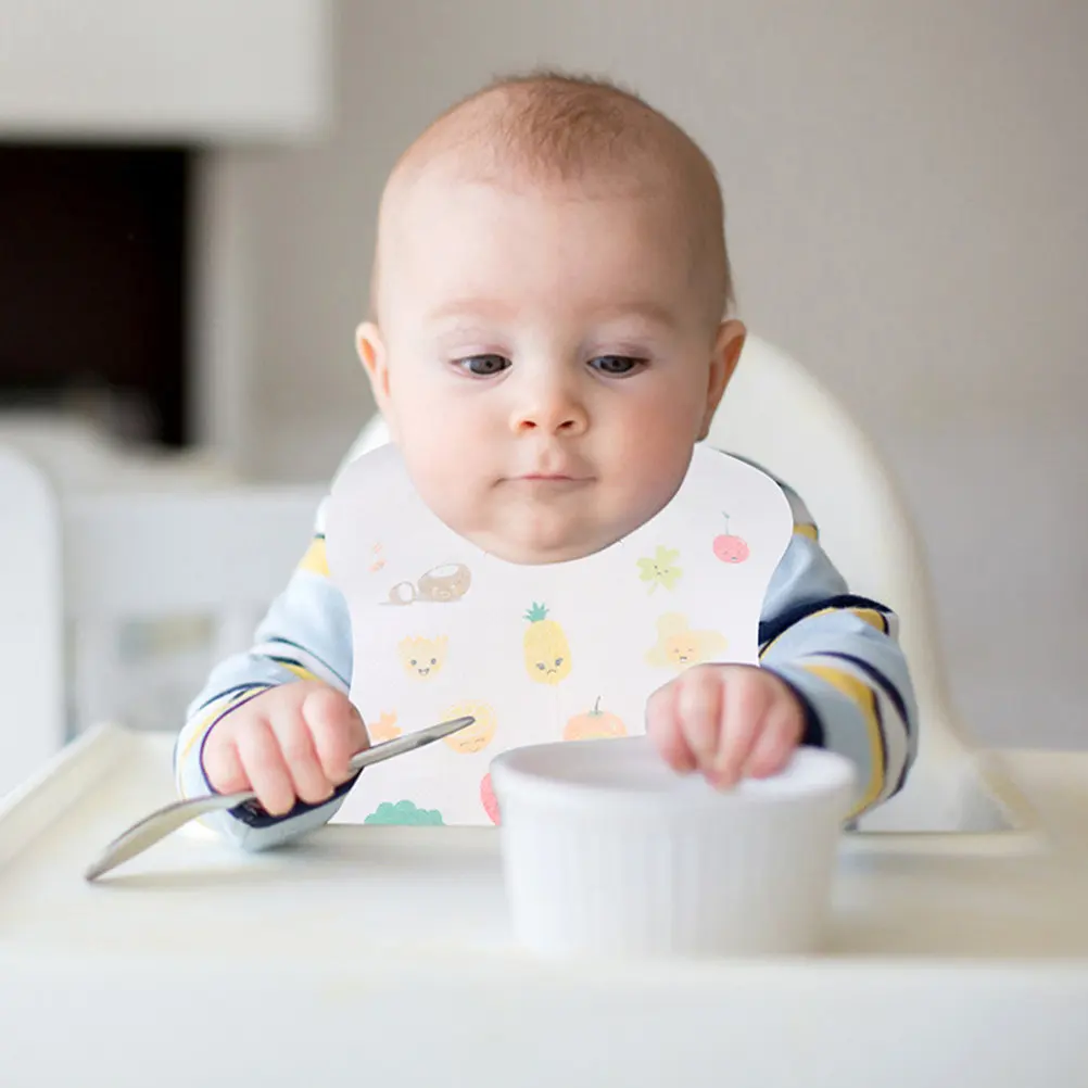 

40 шт. детских слюнявчиков из нетканого материала, впитывающие, для новорожденных, с мультяшным рисунком, для прорезывания зубов, комфортные, дышащие, для дома