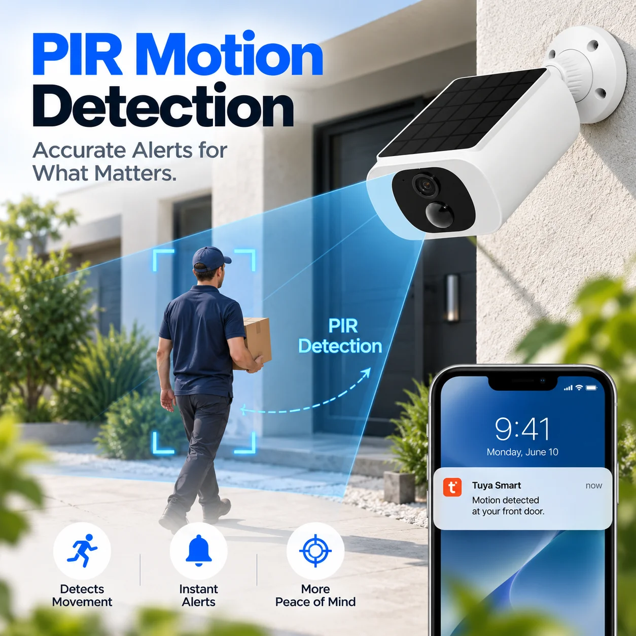 2K Solar Security Camera 5MP Outdoor Wireless 2.4G WIFI Camera Battery Cam Floodlight Color Night Vision Can't Add NVR