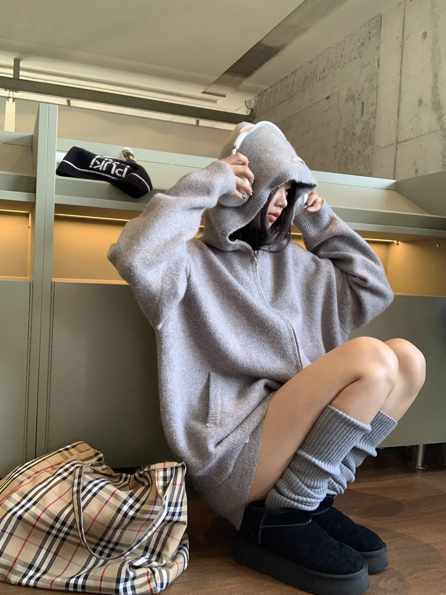 Ay tricoté pull femmes ample paresseux Sle à capuche automne hiver nouveauté G Sle trajet Simple Polyester laine mélange