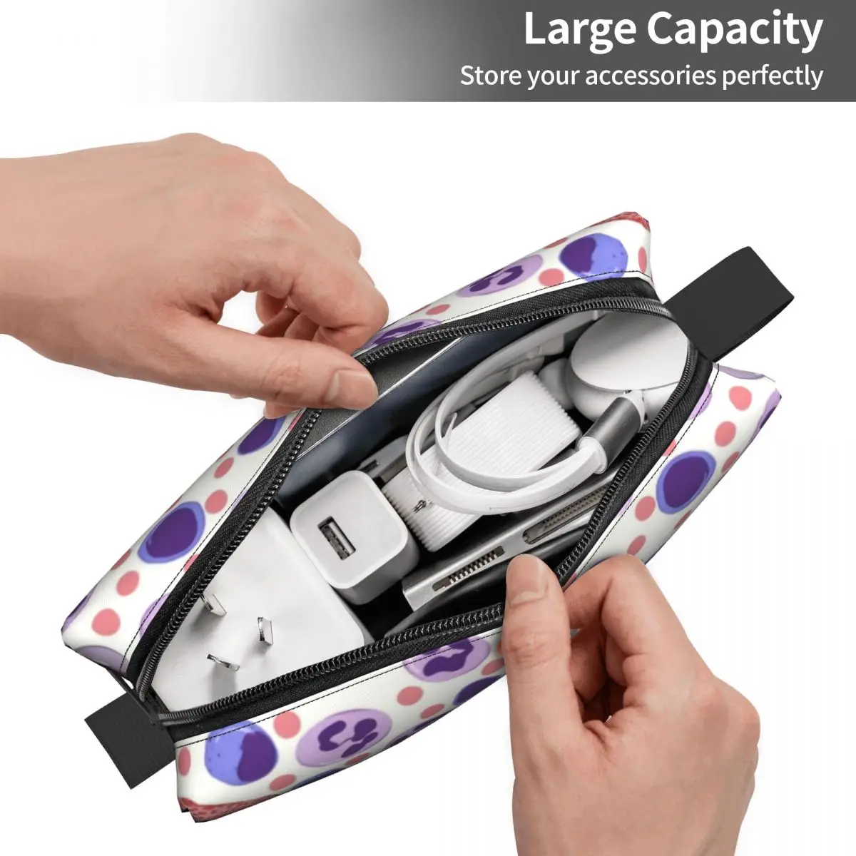 Science Chemistry Cell WBC Travel Cosmetic Bag for Chemical Biology Laboratory Makeup Toiletry Organizer Lady Storage Dopp Kit