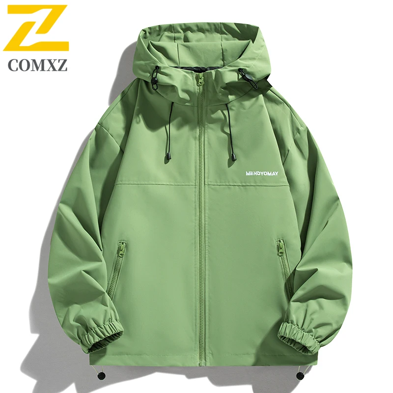 Spring Autumn Jacket Men's Outdoor Fishing Camping Thin Breathable Waterproof Windbreaker Women Casual Zipper Pocket Hooded Coat
