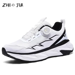 Spring Summer Large Rotating Buckle Mesh Breathable Sneakers Men's Running Shoes Fashion Casual Shoes 39-48