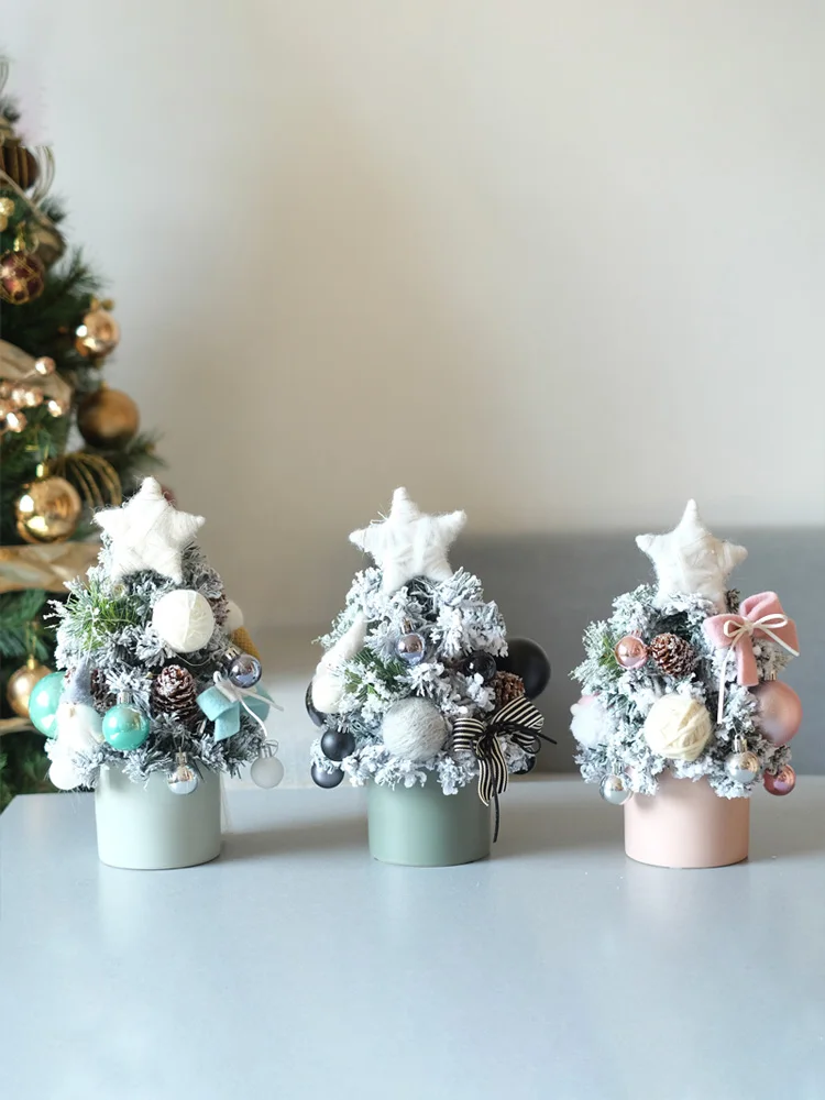 

30CM Small Christmas Tree Porcelain Flower Pot Home Decoration DIY Material Package