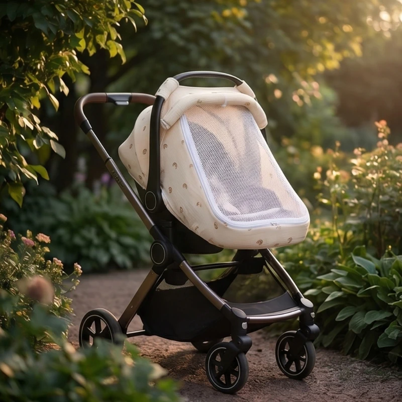 Schöne Muster-Abdeckung für Kinderwagenkörbe, Windschutz für Kinderwagen, Tragetasche, Schutzhülle für Babys und Kleinkinder A2UB – Detail 3