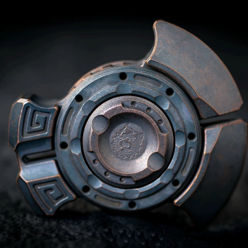 KTS EDC Pangu Mechanical Metal Spinning Fidget Spinner with Attached Handle Desktop Decompression Toy