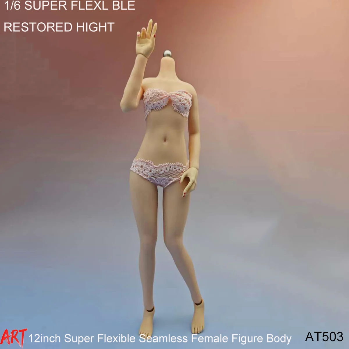 1/6 Articulated Petite-Bust Mannequin Body for Custom Military Figures (12in) - Female Soldier Doll with Detachable Nipple Cover