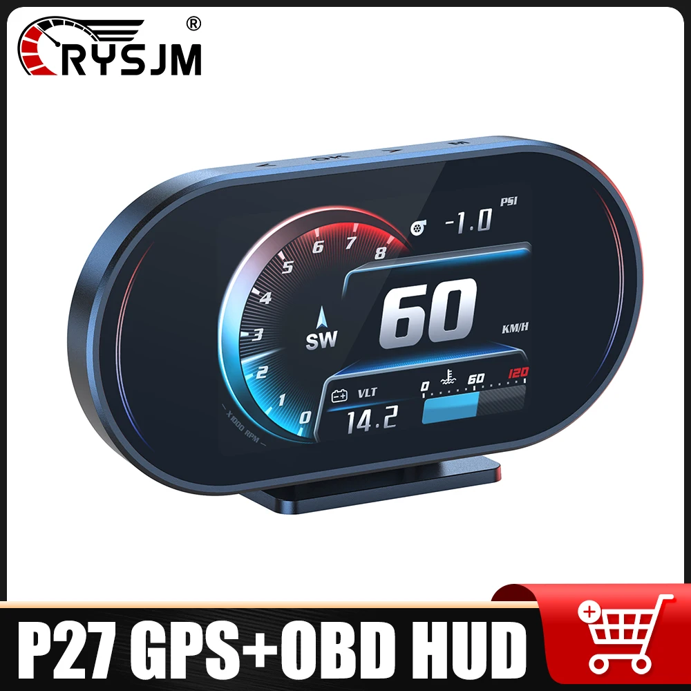 Car GPS+OBD HUD LCD Display OBD2 Head Up Display Car Electronics Accessories Speed Fuel Level RPM Voltage Water Temperature P27