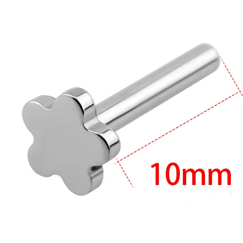 10pcs G23 Titanium Implant Grade 4/5/6/7/8/9/10mm for Labret Lip Piercing 16G Internal Thread Ti 6AL-4V ELI Piercing Jewelry