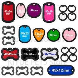 20pcs/lot Customized Pet Dog ID Blank Tag Black Cat Nameplate Rubber Anti-lost Plate Accessories