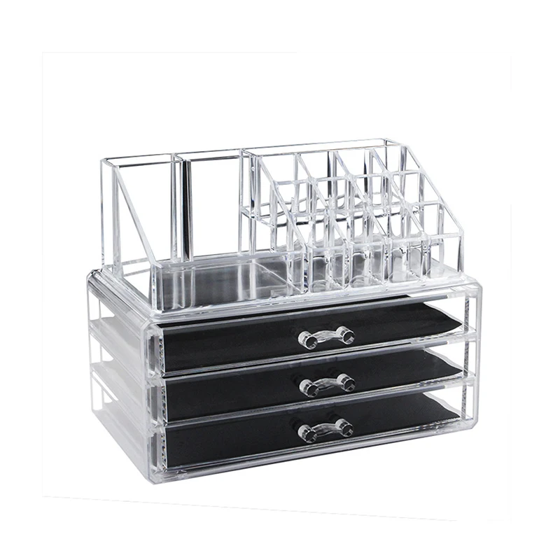 Desktop Cosmetics Display Stand lipstick Skincare Storage Box Acrylic Transparent Multi-layer Drawer Storage Rack, S#-M# Model