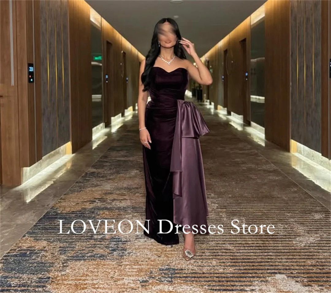 Sweetheart Velvet Side Slit Formal Evening Dresses Pleat Sleeveless  فساتين سهرة  Customized Elegant Prom Growns Party Women