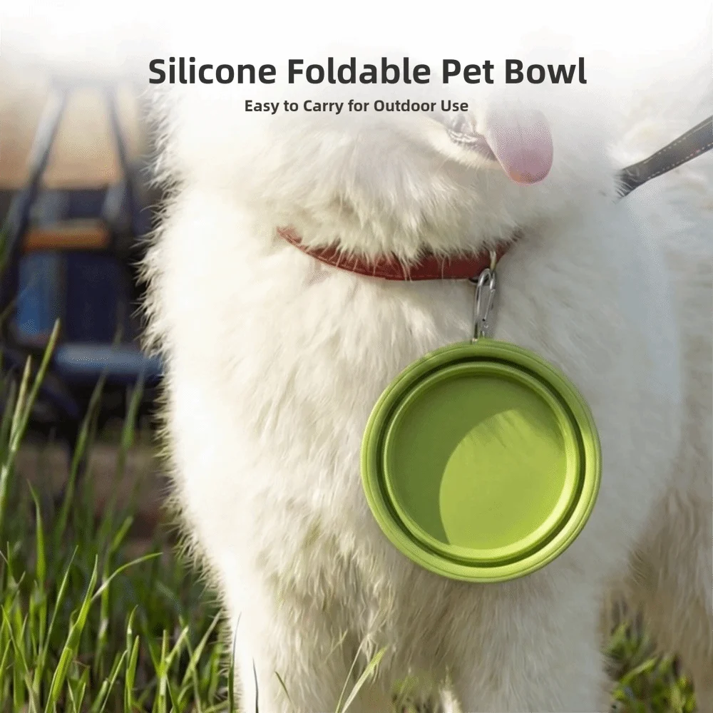 Safe 250ML Silicone Dog Bowl Collapsible Lightweight Pet Bowls with Carabiner Portable Feeding Watering Dish for Cats Dogs