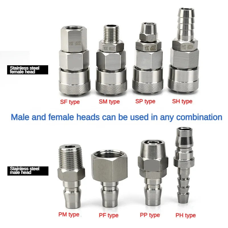 Pneumatic Joint Pneumatic Air Connector Fitting Air Compressor ​connector 20 30 40 SF SH SM SP PP PM PH PF 1/4 3/8 1/2