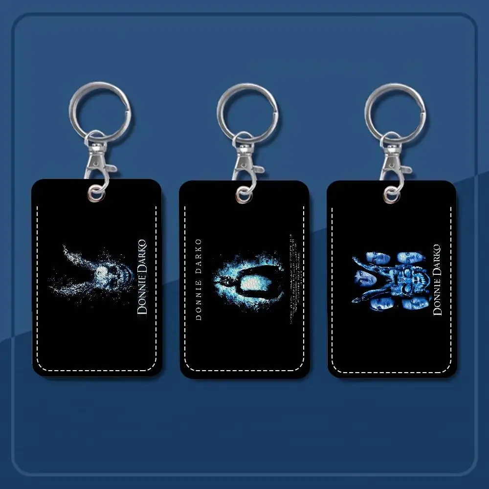 

Classic Horror Film Donnie Darko 1Pc PU Leather Card Holder Keychain Key Ring Door Lock Access Tags ID Card Case Keychain Card