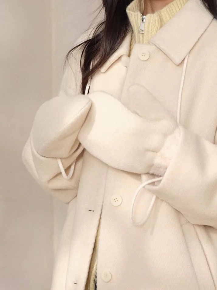 Wool Long Coat Women Elegant Straight-Leg Overcoat Lady Warm Lapel Wool Jacket Chic Winter Daily Outfits Stylish Commuting Looks