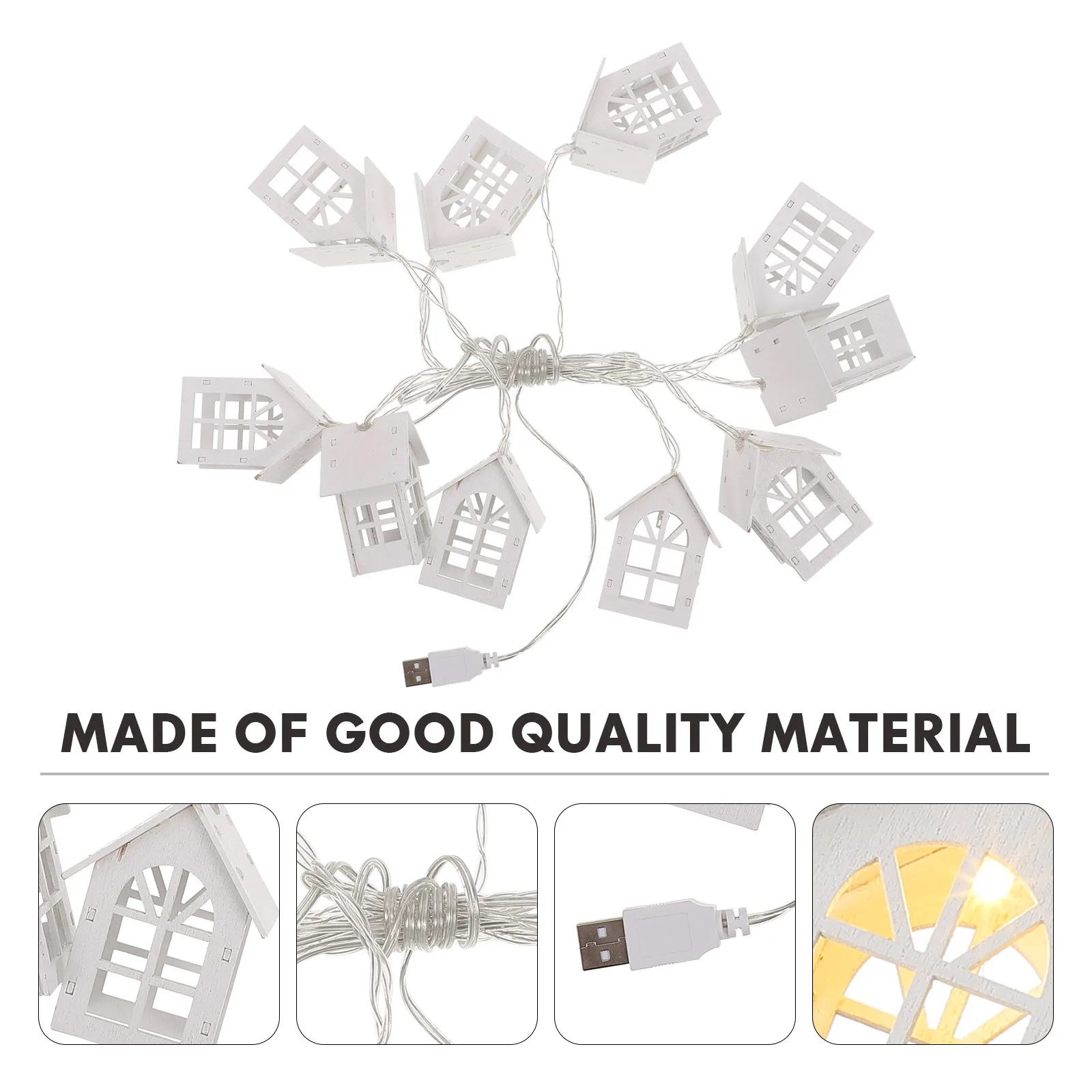 1 قطعة سلسلة ضوء LED زينة عيد الميلاد سلسلة مصابيح خشبية للخارجية داخلي حديقة شجرة الحفلات الديكور