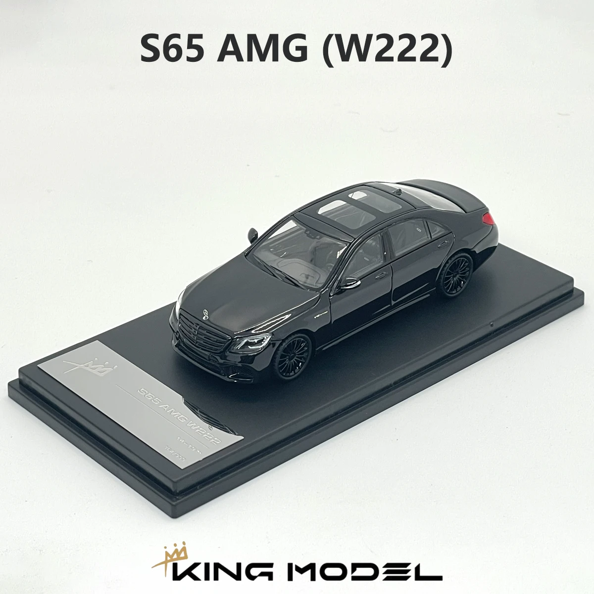 King Model 1:64 S65 AMG W222 Gloss Black Luxury Sedan Diecast