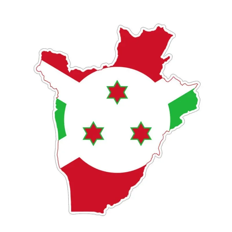 Creative Burundi Flag Map Car Sticker Car Window Decal Bumper Guitar Truck Window Anti Scratch Exterior Parts Exterior Decor