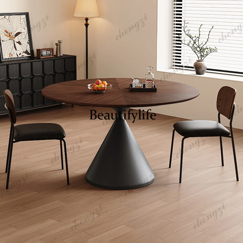

P182 Trendy Premium Table Classic Versatile Nordic Luxury Dining Table Vintage Cozy Tavolo Rotondo Allungabile Dining Room Furni