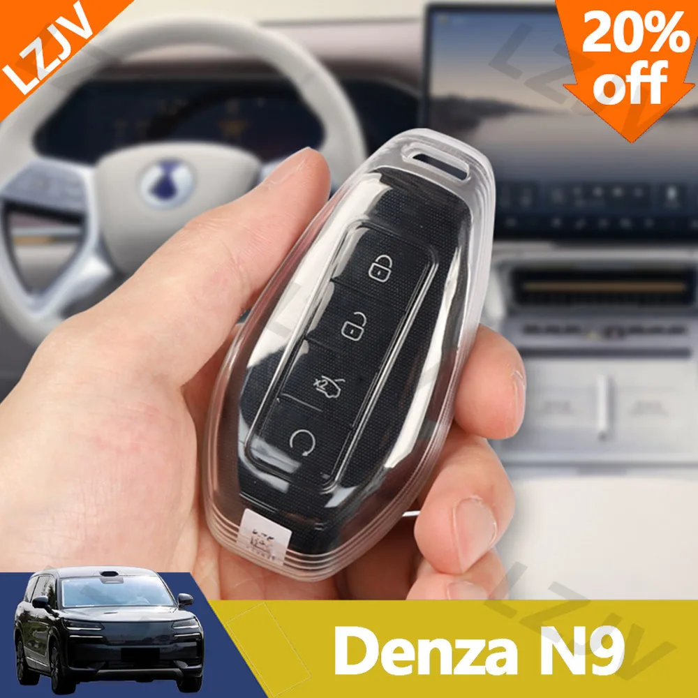 NEW For Denza N9 Transparent All Inclusive Key Case Modification Supplies Car Key Protection Cover Anti Fall And Pressure Resist