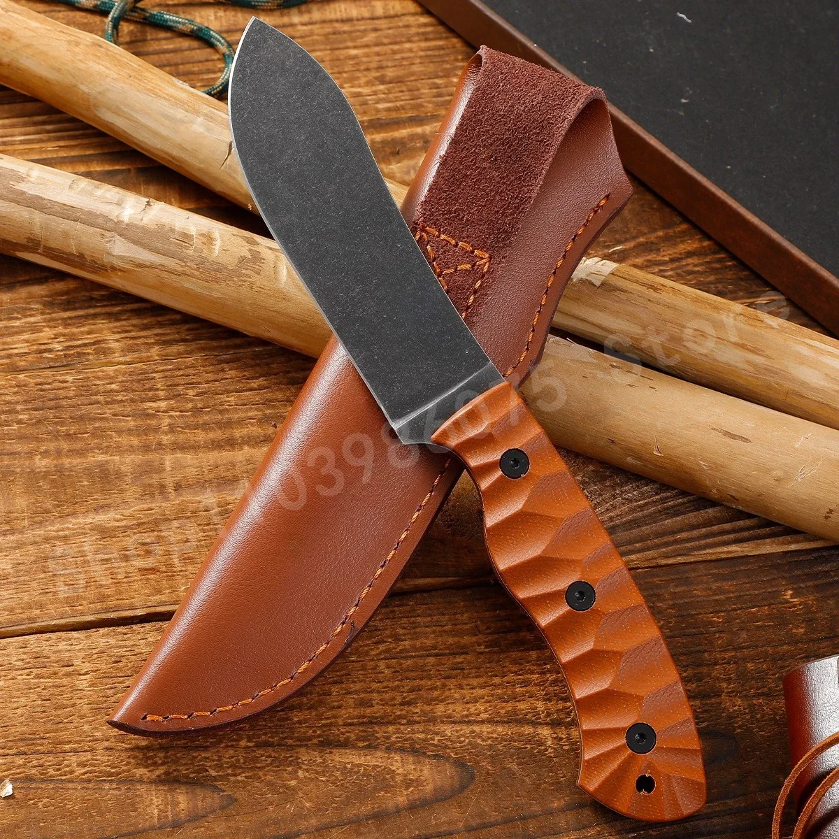 

JG5 Integrated Rib Steel D2 High-Strength Outdoor Survival Knife with G10 Handle and Tactical Self-Defense Tool Carving Knife