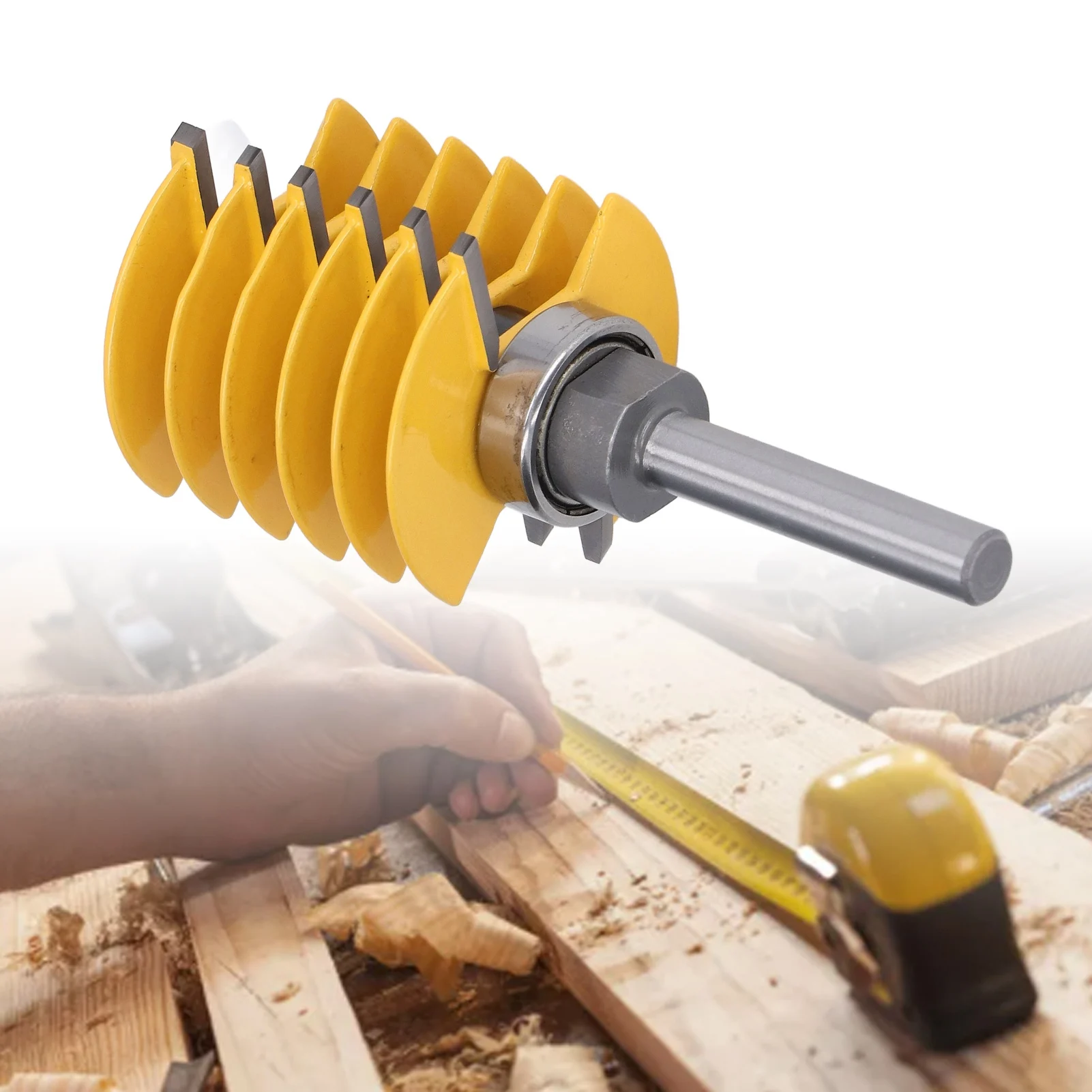 Finger Joint Router Bit Router Bit 8mm Shank 2 Teeth Adjustable 46mm Cutter Head Cutting Tool for Woodworking Router Bit Tool