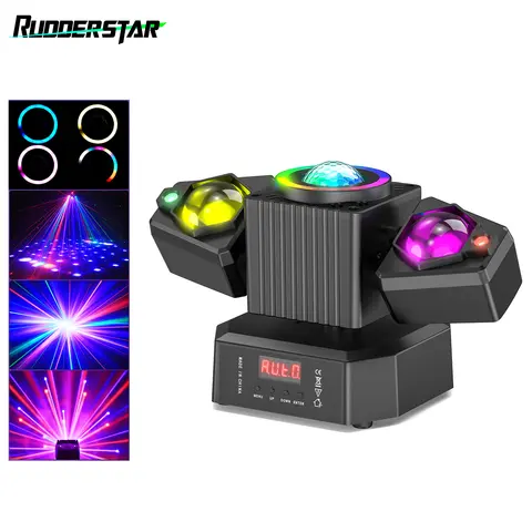 65W Two-armed RGBW 4IN1 LED Effect Lighting Remote Control Stage Lighting Effect Projector for DJ Party Concert Wedding Theater