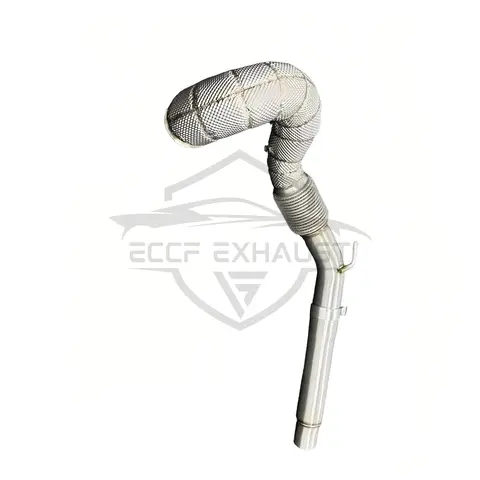 Sporty Premium Stainless Steel Downpipe with Heat Shield for VW Golf 7 GTI 7.5 GTI 8GTI Enhanced Flow Performance