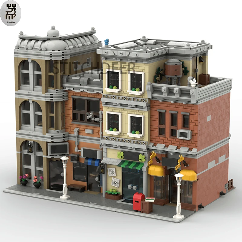 

StitchDeer 3858PCS MOC Modular Apartments Street View Model Building Block DIY Custom Made Assemble Toy Brick Commemorative Gift