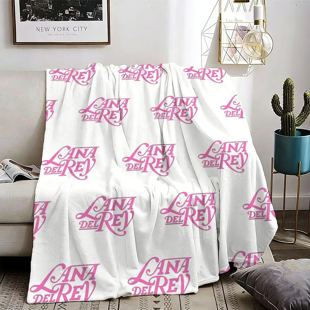 Hot Singer L-Lana D-Del R-Rey Throw Lightweight 240g Flannel Blanket Soft Skin-friendly for Summer Cooling