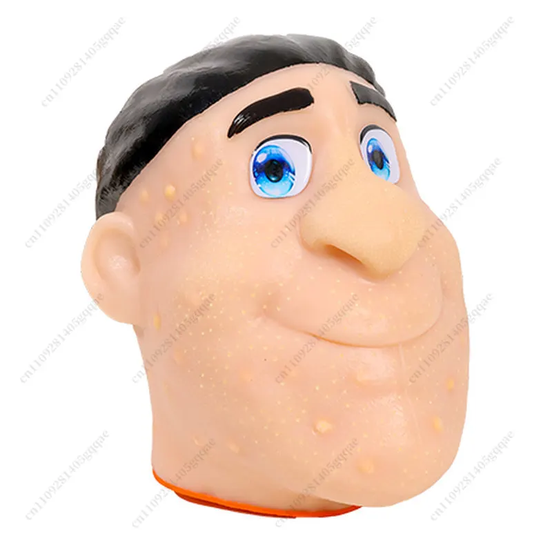 Man Head Pimple Popping Toy with Tweezers Anxiety Stress Relief Acne Popping Cleansing Fidget Toy Blackheads Removal Decompressi