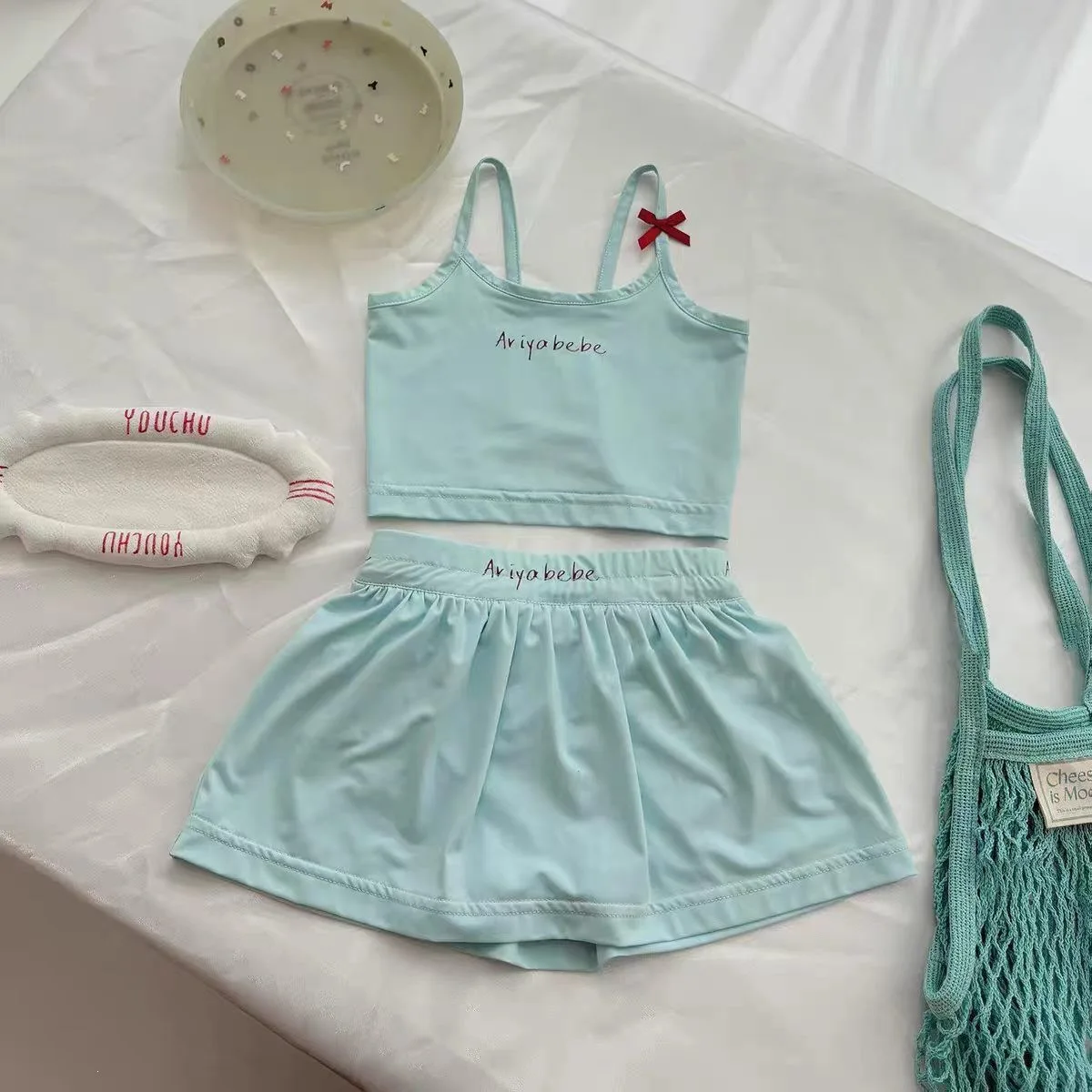 Girls Swimsuit Summer Baby Girl Summer Separate Swimsuit Beach Vacation Kids Summer Sweet Childrens Wear