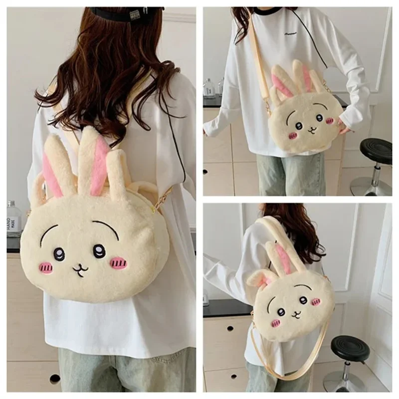 Nowy plecak Chiikawa Usagi Kawaii Miniso Crossbody pluszowa torba na ramię śliczne japońskie anime słodkie prezenty dla dziewczynek