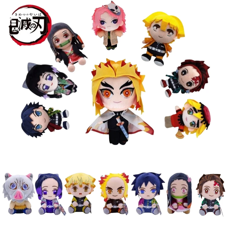 Devil's Blade Anime Plush Stuffed Toy Cute Dolsl Demon Slayer Manga Doll Kimetsu No Yaiba Tanjirou Nezuko Children's Gift Decor