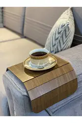 Couch Tray For Arm Rest Sofa Table 25x45 CM Armrest Small Drink Coaster Armchair Flexible Foldable Side Coffee Made In Turkey