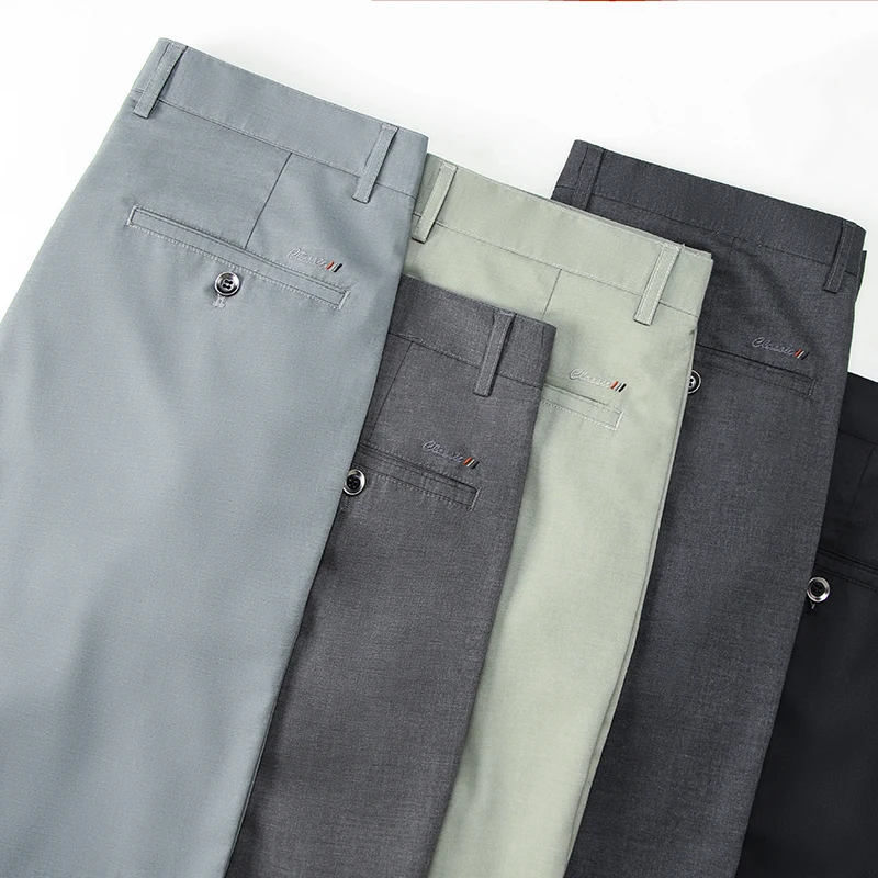 2024 NEW Modal Casual Pants Men's High-End and Fashionable Summer Thin Loose Straight Anti-Wrinkle Business Trousers