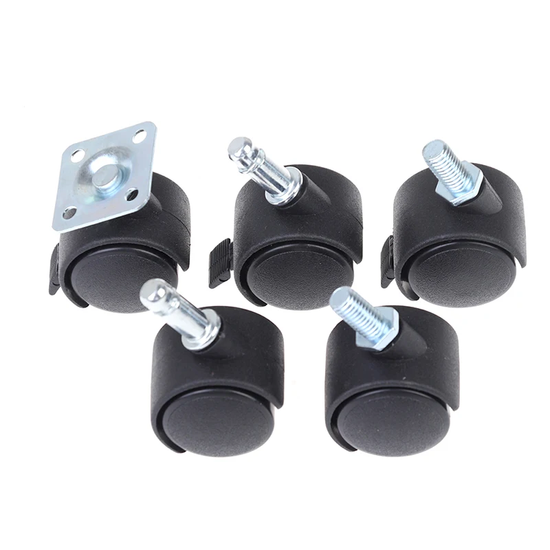 4Pcs 30mm Chair Wheel Furniture Caster Swivel Castor Brake Wheel Replace Hardware Trolley Silent Brake Protection