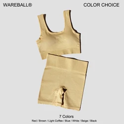 WAREBALL 2 pezzi set da yoga per donna set da palestra reggiseno sexy pantaloncini sportivi senza cuciture allenamento abbigliamento da corsa abbigliamento da palestra tuta sportiva atletica