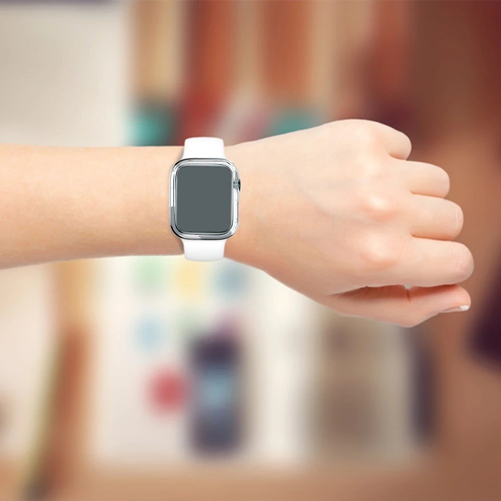 غطاء هيكل عظمي مطلي للساعة ، إطار صلب من الوفير ، بدون شاشة لسلسلة iWatch SE SE ، 9 ، 8 ، 7 ، 6 ، 5 ، 4 ، 45 ، 41 ، Apple ، 40 44 أو