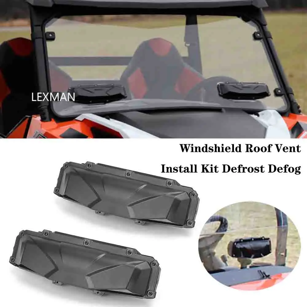 Motorcycle Windshield Roof Vent Install Kit Defrost Defog Black For Can-am Maverick X3 Trail Sport Polaris RZR 800 900 1000S