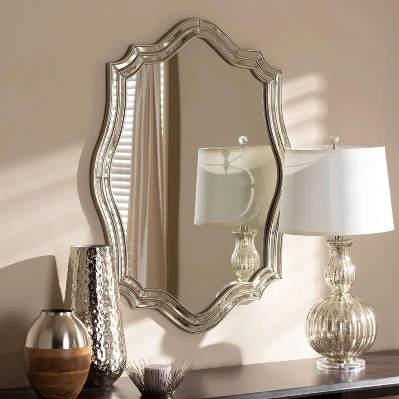 Korean Style Luxury Mirror Aesthetic Makeup Nordic Modern Dressing Table Mirror Vintage Bathroom Spiegel Wand Home Decorations