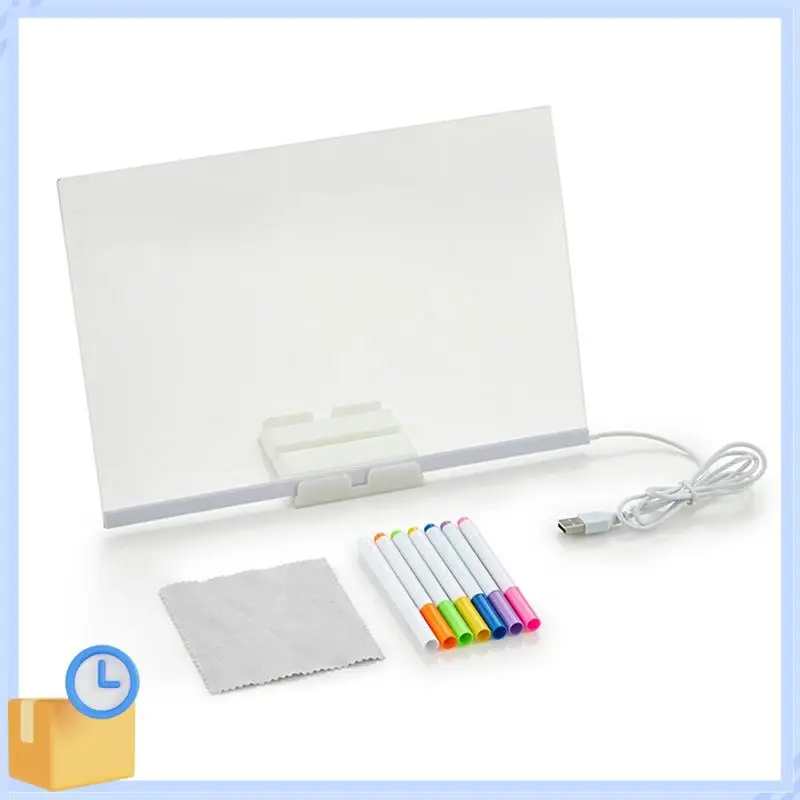 

Popular Light Up Acrylic Message Board Rewritable DIY Children's Glowing Drawing Board Message Lamp With 7 Colorful Pens