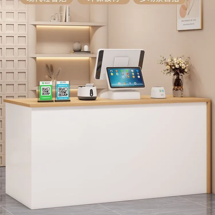 Simple modern company counter front desk clothing store checkout page beauty salon reception convenience store milk tea small
