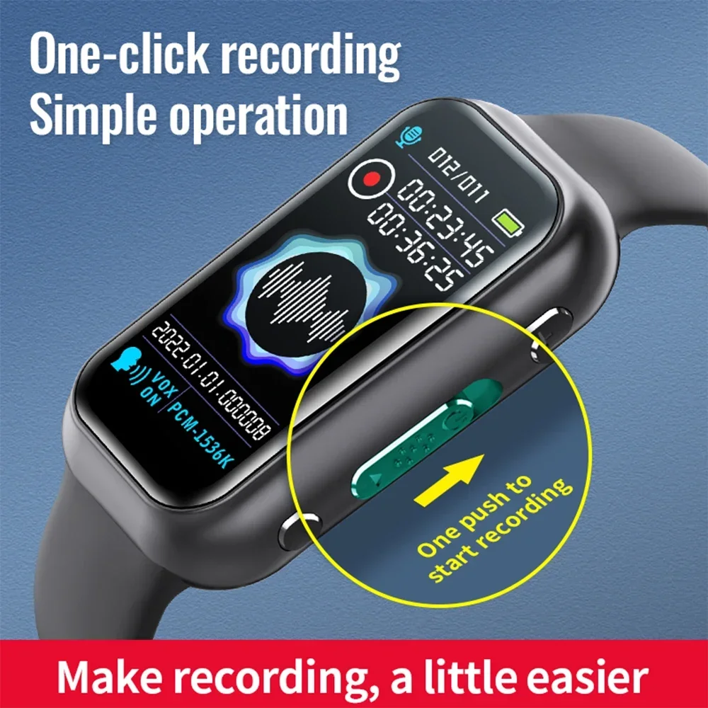 Digital Voice Recorder Wristwatch – 8GB/16GB/32GB/64GB Voice-Activated Dictaphone with Noise Reduction & MP3 Player 5