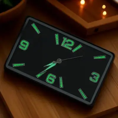 

Car Dashboard Mini Adhesive Analog Clock For Car Stylish Square Decor Dashboard Supplies Universal Tiny Clock Fluorescent Design