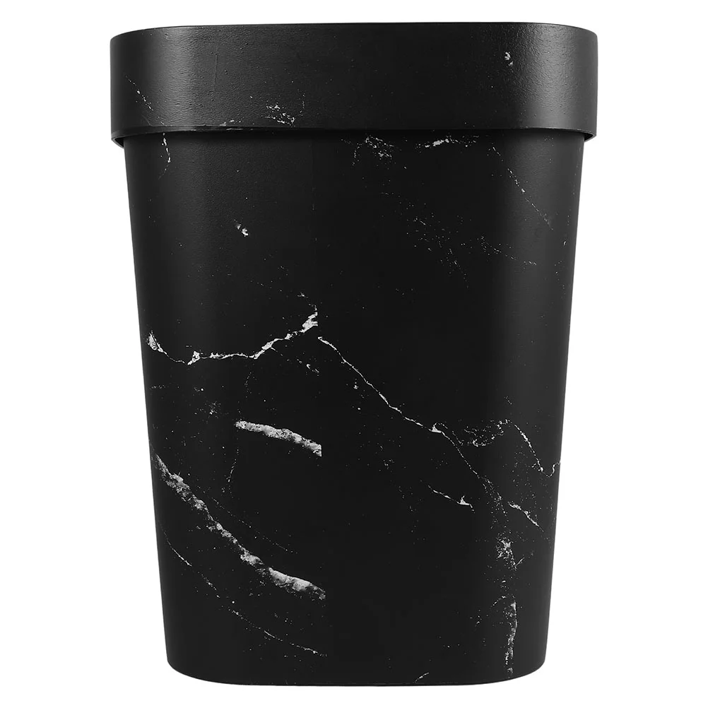 Marbled Trash Can Waste Basket for Bedroom Toilet Office Marbling Plastic Bin Kitchen Litterbox